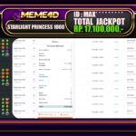 Bukti Jp MEME4D Slot Online 18 JANUARI 2025