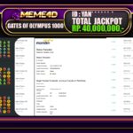 Bukti Jp MEME4D Slot Online 13 JANUARI 2025