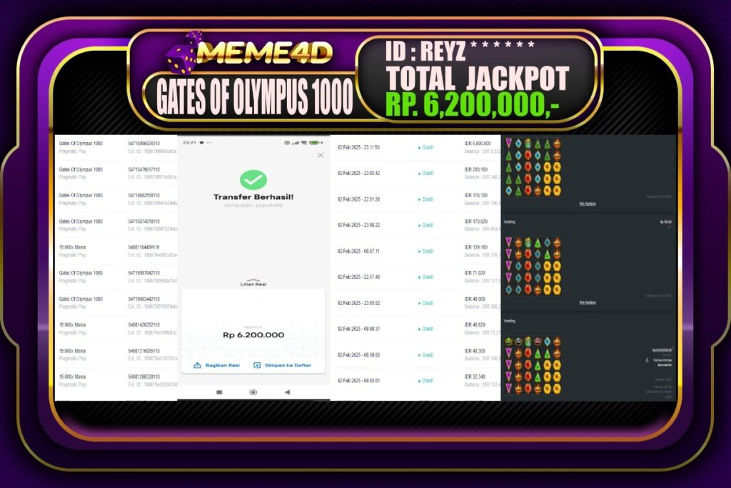 Bukti Jp MEME4D Slot Online 03 Februari 2025