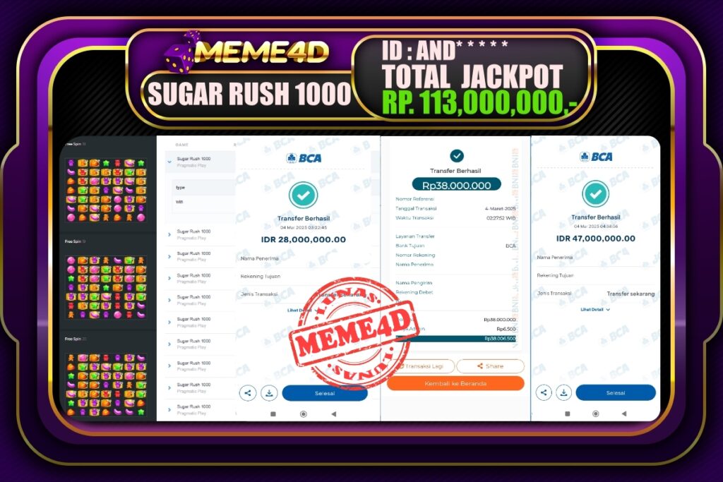 Bukti Jp MEME4D Slot Online 04 Maret 2025