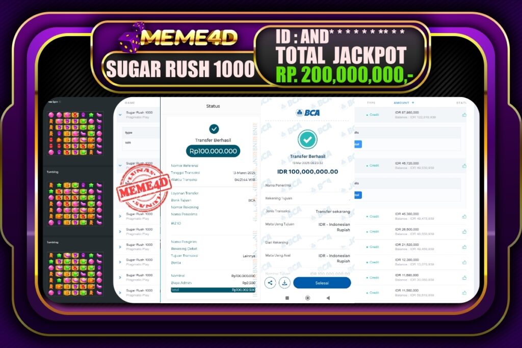 Bukti Jp MEME4D Slot Online 13 Maret 2025