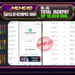 Bukti Jp MEME4D Slot Online 20 Juni 2025