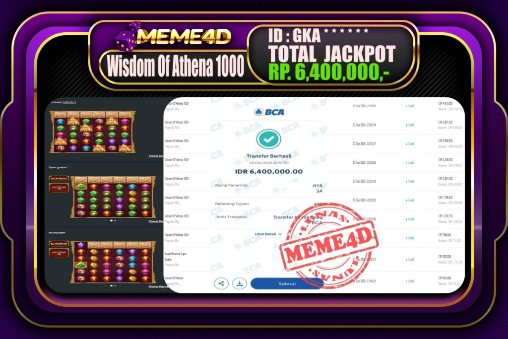 Bukti Jp MEME4D Slot Online 04 Desember 2025