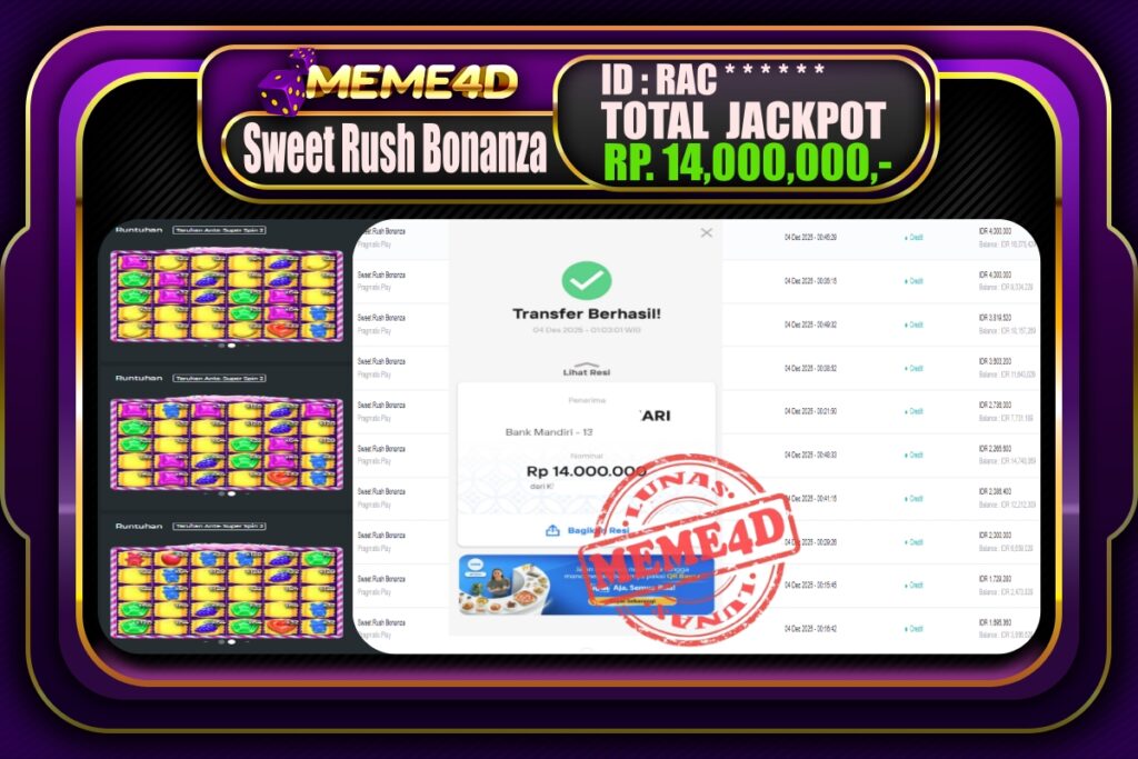 Bukti Jp MEME4D Slot Online 04 Desember 2025