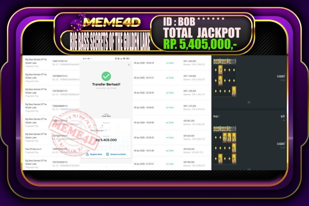 Bukti Jp MEME4D Slot Online 09 April 2026