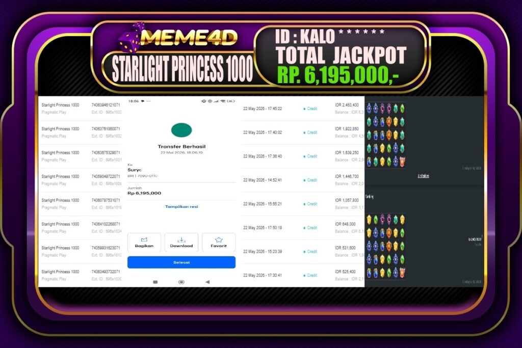 Bukti Jp MEME4D Slot Online 23 Mei 2026