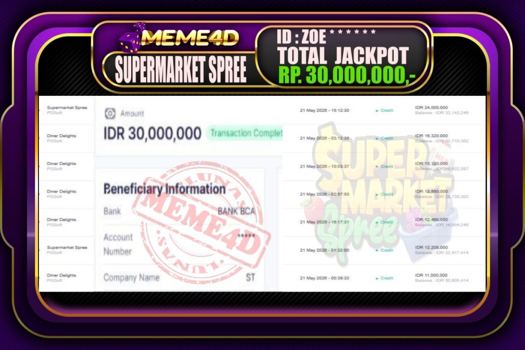 Bukti Jp MEME4D Slot Online 22 Mei 2026
