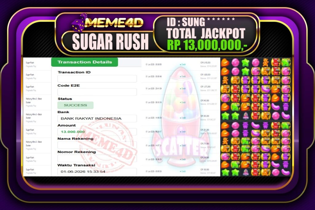 Bukti Jp MEME4D Slot Online 02 Juni 2026