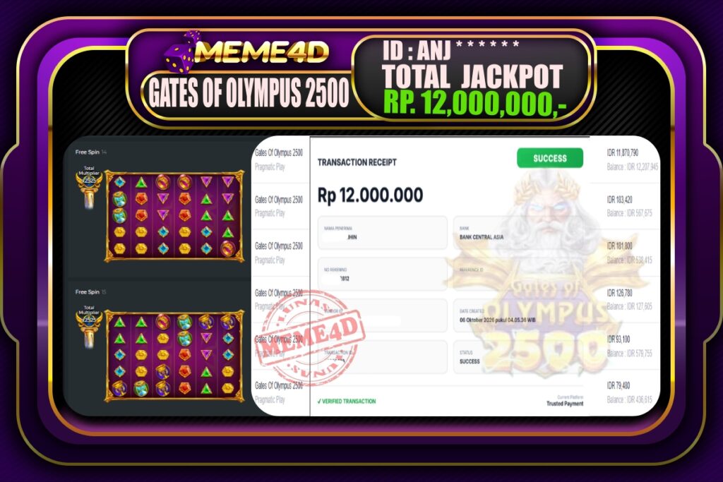 Bukti Jp MEME4D Slot Online 06 Oktober 2026