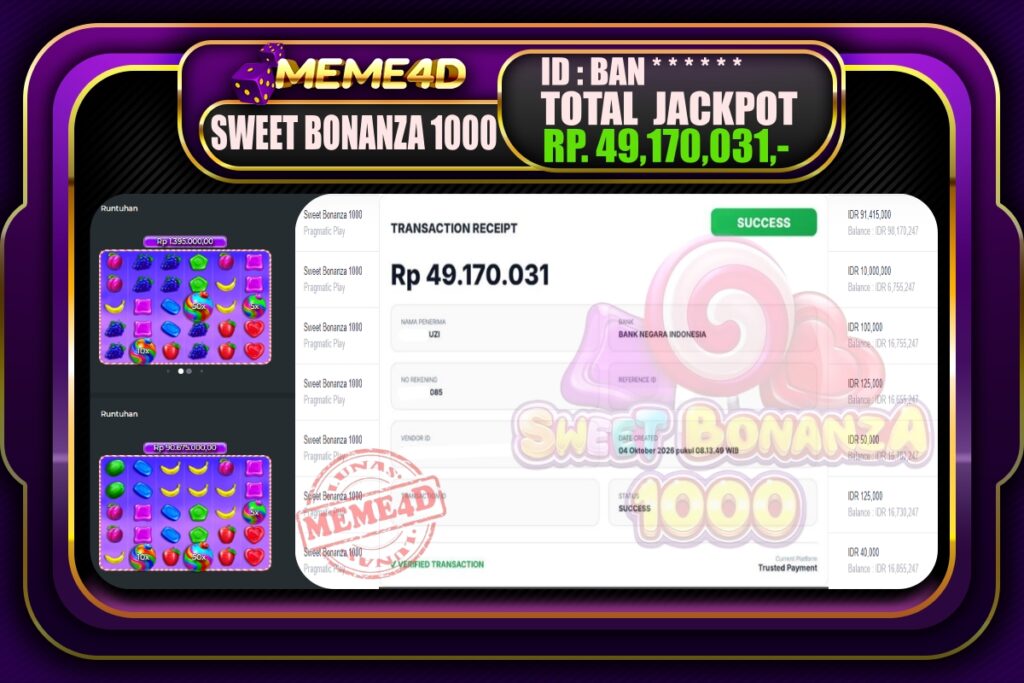 Bukti Jp MEME4D Slot Online 05 Oktober 2026