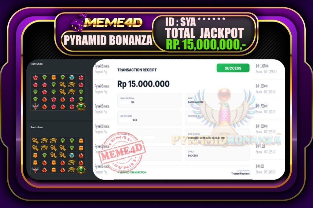 Bukti Jp MEME4D Slot Online 07 Oktober 2026