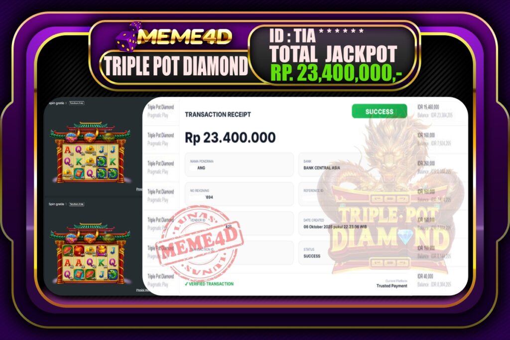 Bukti Jp MEME4D Slot Online 07 Oktober 2026